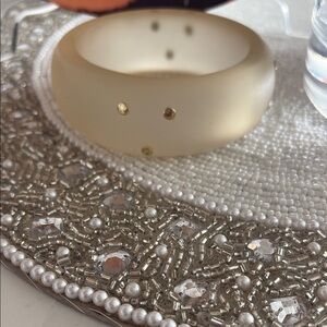 Vintage Festival Clear Studded Chunky Bangle Bracelet